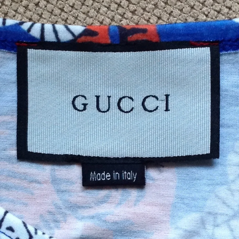🔴 GUCCI - 'Red Tiger Print' Pique Polo Shirt